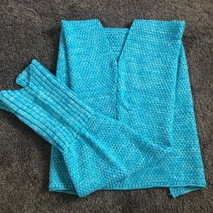 Blue Mermaid Tail Blanket